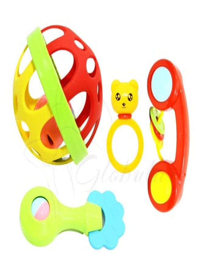 Globular Rattle for Babies Non-Toxic 6months+ Baby Rattles & Teethers Early Development Toys for Infants Toddlers Toy Little New Born Baby Toy Kids (4 Piece Combo Rattle) - Image 1